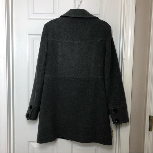 CROFT & BARROW Gray Wool Blend Classic Mid Length Button Up Pea Coat L - Picture 11 of 11
